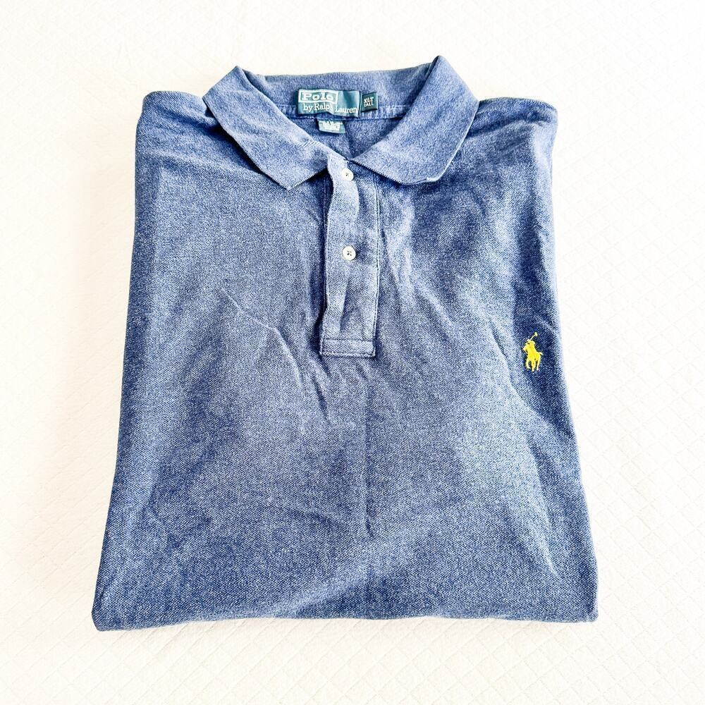 Polo Ralph Lauren Blue Button Down Polo Short Sleeve Collared Shirt XLT Tall